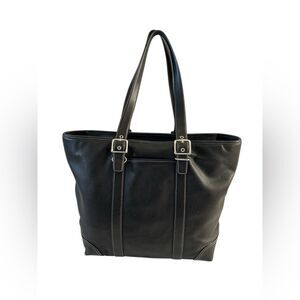 Coach Black Leather Shoulder Satchel Tote Bag 6491